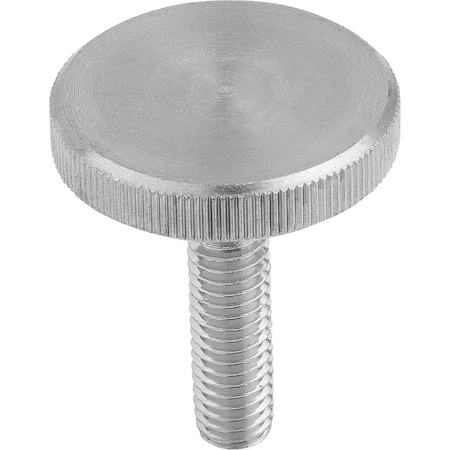 Kipp Thumb Screw, M4 Thread Size, Bright Stainless Steel, 6.5 mm Head Ht, 8 mm Lg K1163.042X8